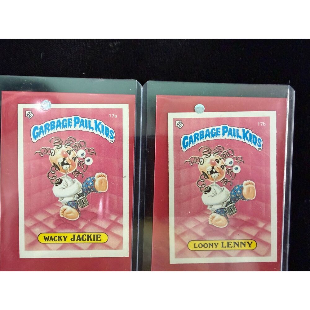 Vintage 1985 Topps Garbage Pail Kids UK Minis Series 1 17A and 17B